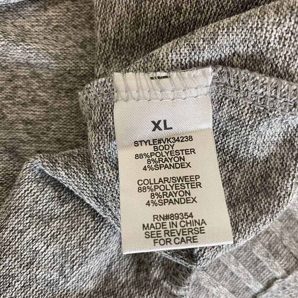 Adrienne Vittadini Sweater XL Mock Neck Light Gray 3/4 Sleeve Asymeterical Zip - Picture 13 of 14